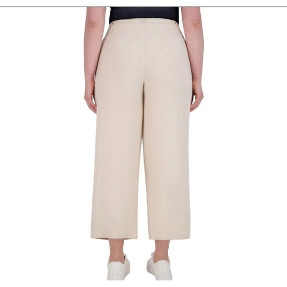 DKNY Women's Drawstring Ankle Pant, Tan 14 - Picture 2 of 2